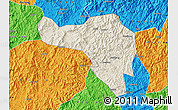 Shaded Relief Map of Zhenghe, political outside