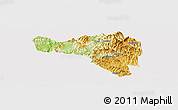 Physical Panoramic Map of Zhenghe, cropped outside