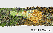 Physical Panoramic Map of Zhenghe, darken