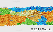 Physical Panoramic Map of Zhenghe, political outside