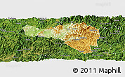 Physical Panoramic Map of Zhenghe, satellite outside
