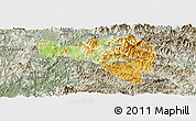 Physical Panoramic Map of Zhenghe, semi-desaturated
