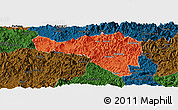 Political Panoramic Map of Zhenghe, darken