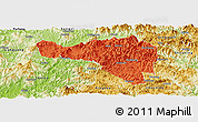 Political Panoramic Map of Zhenghe, physical outside
