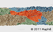 Political Panoramic Map of Zhenghe, semi-desaturated