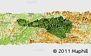 Satellite Panoramic Map of Zhenghe, physical outside