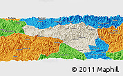 Shaded Relief Panoramic Map of Zhenghe, political outside