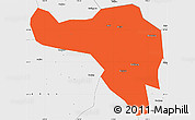 Political Simple Map of Zhenghe, single color outside, borders and labels