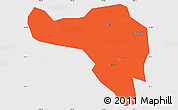 Political Simple Map of Zhenghe, single color outside