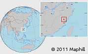 Gray Location Map of Zhouning
