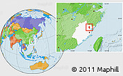 Political Location Map of Zhouning, highlighted parent region