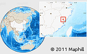Shaded Relief Location Map of Zhouning, highlighted country
