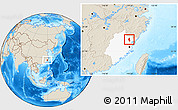 Shaded Relief Location Map of Zhouning, highlighted parent region