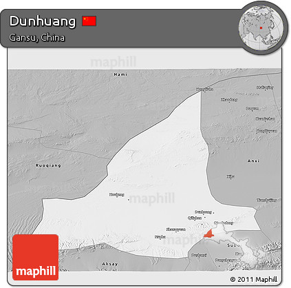 Gray 3D Map of Dunhuang