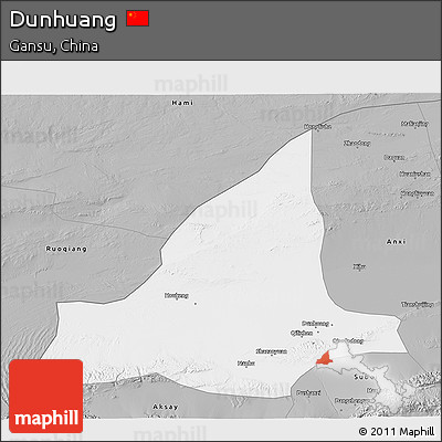 Gray 3D Map of Dunhuang