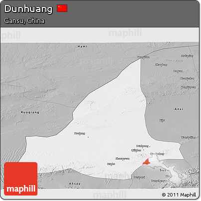 Gray 3D Map of Dunhuang