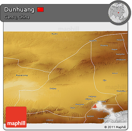 Physical 3D Map of Dunhuang