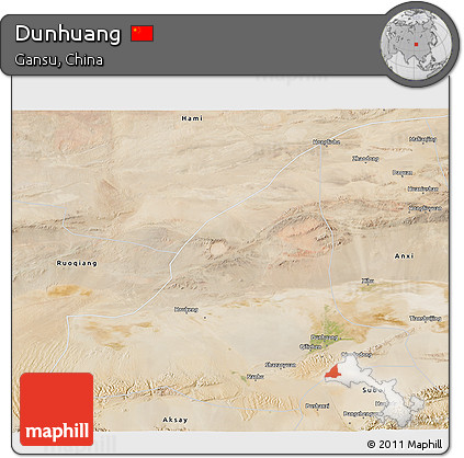 Satellite 3D Map of Dunhuang