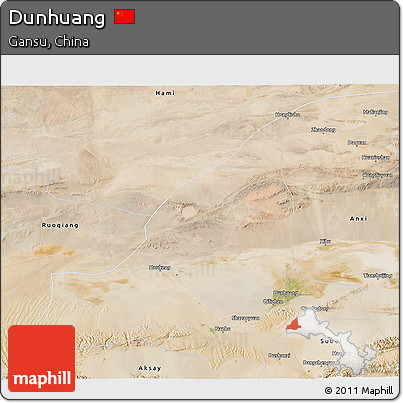 Satellite 3D Map of Dunhuang