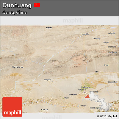 Satellite 3D Map of Dunhuang