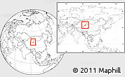 Blank Location Map of Dunhuang, within the entire country