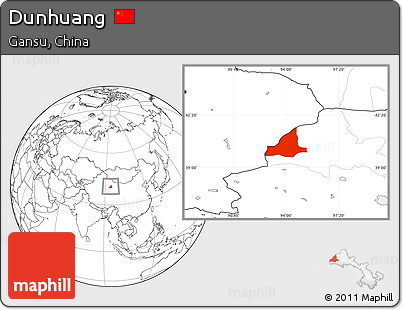 Blank Location Map of Dunhuang