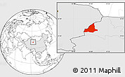 Blank Location Map of Dunhuang, highlighted country