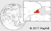 Blank Location Map of Dunhuang, highlighted parent region