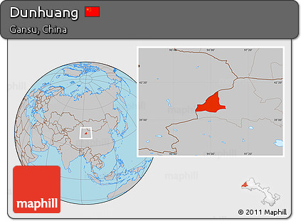 Gray Location Map of Dunhuang