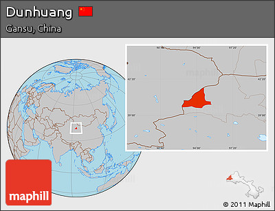 Gray Location Map of Dunhuang