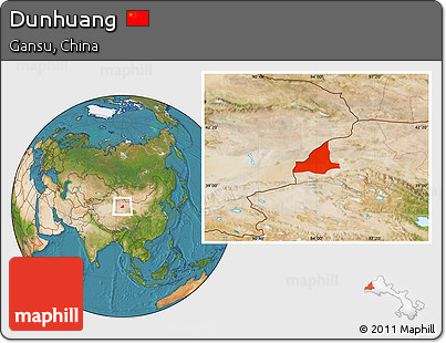 Satellite Location Map of Dunhuang