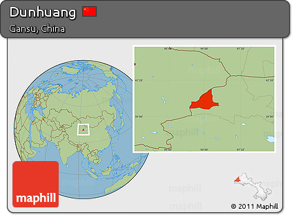 Savanna Style Location Map of Dunhuang