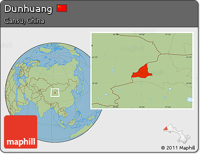 Savanna Style Location Map of Dunhuang