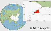 Savanna Style Location Map of Dunhuang, highlighted country