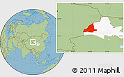 Savanna Style Location Map of Dunhuang, highlighted parent region