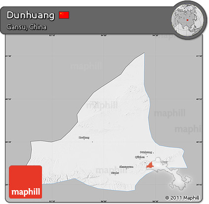 Gray Map of Dunhuang, single color outside