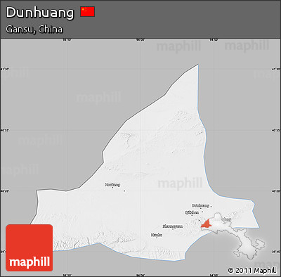 Gray Map of Dunhuang, single color outside