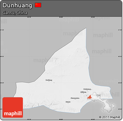 Gray Map of Dunhuang, single color outside