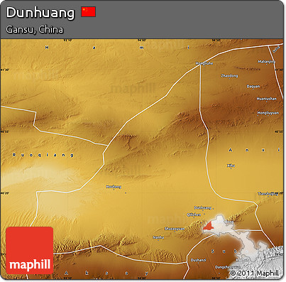 Physical Map of Dunhuang