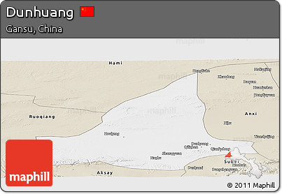 Classic Style Panoramic Map of Dunhuang