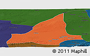 Political Panoramic Map of Dunhuang, darken