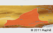 Political Panoramic Map of Dunhuang, physical outside