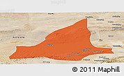 Political Panoramic Map of Dunhuang, satellite outside