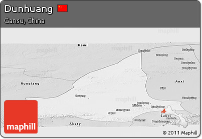 Silver Style Panoramic Map of Dunhuang