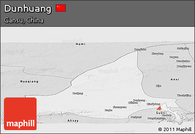 Silver Style Panoramic Map of Dunhuang