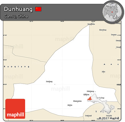 Classic Style Simple Map of Dunhuang