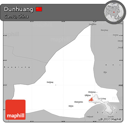 Gray Simple Map of Dunhuang