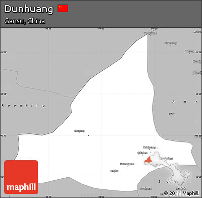 Gray Simple Map of Dunhuang