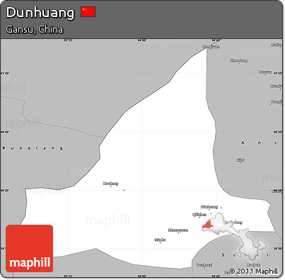 Gray Simple Map of Dunhuang