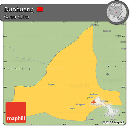 Savanna Style Simple Map of Dunhuang